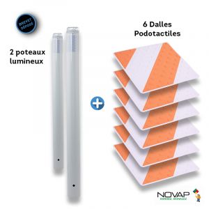 Kit Piétons - Tubes Blanc - Dalles Orange/Blanc - Novap