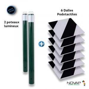 Kit Piétons - Tubes Vert - Dalles Noir/Gris - Novap