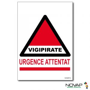 Panneau Vigipirate - Urgence Attentat - Rigide A4 et A5 - Novap