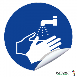 Adhésifs Obligation de se laver les mains - Novap