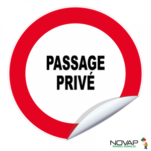 Adhésifs Passage privé - Novap