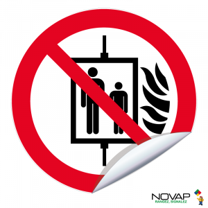 Adhésifs Interdiction d'utiliser l'ascenseur en cas d'incendie - Novap