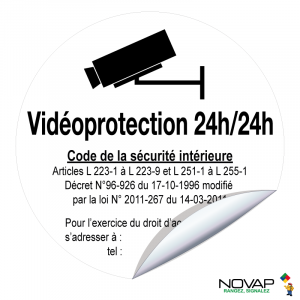 Adhésifs Vidéoprotection 24h/24h - Novap