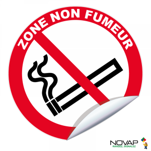 Adhésifs Interdiction de fumer - Zone non fumeur - Novap