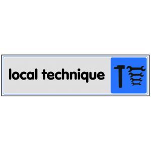 Plaquette de porte Local technique - Plexiglas couleur 170x45mm - 4033273