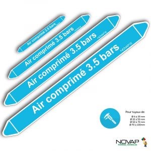 Marqueurs de tuyauterie - Air Comprimé 3,5 bars - Novap