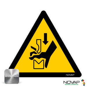 Panneau Danger écrasement de la main dans une presse plieuse - Novap