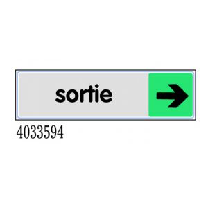 Plaquette de porte Sortie flèche à droite - Plexiglas couleur 170x45mm - 4033594