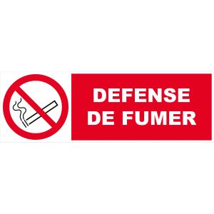 Panneau Défense de fumer - Rigide 450x150mm - 4030500