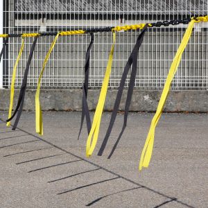 Barrières de chaînes Ø 6mm avec Bandelettes doubles - Jaune/Noir - Novap