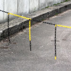Barrières de chaînes Ø 6mm avec morceaux de chaînes - Jaune/Noir - Novap