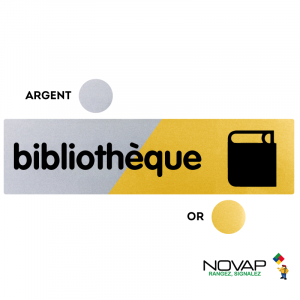 Plaquette bibliothèque 170x45 - Argent & Or - NOVAP
