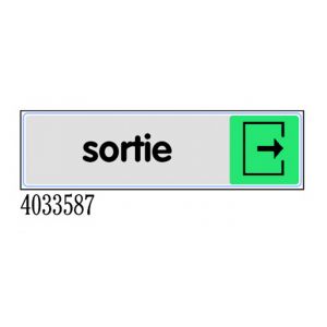 Plaquette de porte Sortie - Plexiglas couleur 170x45mm - 4033587