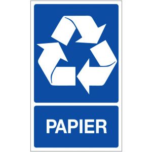 Panneau Recyclage dechets papier - Rigide 330x200mm - 4161044