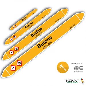 Marqueurs de tuyauterie - Butène - Novap