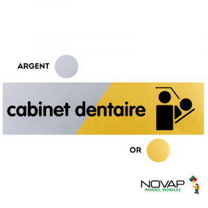 Plaquette cabinet dentaire 170x45 - Argent & Or - NOVAP