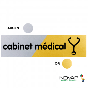 Plaquette Cabinet médical 170x45 - Argent & Or - NOVAP