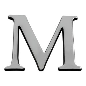 Lettre M en relief autocollant - Argent