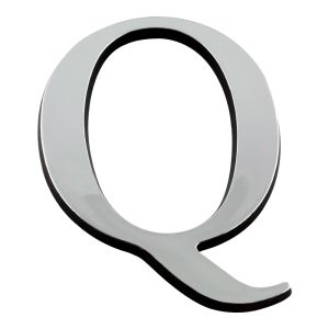 Lettre Q en relief autocollant - Argent