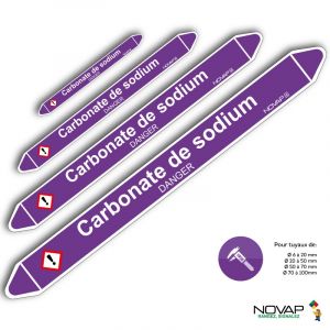 Marqueurs de tuyauterie - Carbonate de sodium - Novap