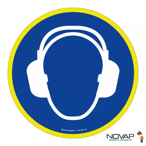 Panneau Port du casque anti-bruit obligatoire - haute visibilité - Novap