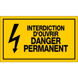 Panneau Interdiction d'ouvrir danger permanent - Rigide 330x200mm - 4161273