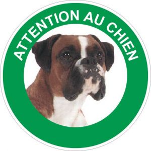 Panneau Attention au chien Boxer - Rigide Ø180mm - 4040363