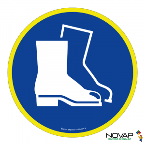 Panneau Port des chaussures de sécurité obligatoire - haute visibilité - Novap