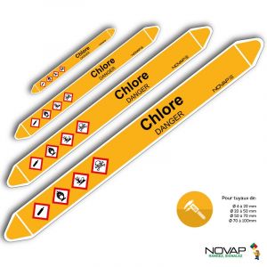Marqueurs de tuyauterie - Chlore - Novap