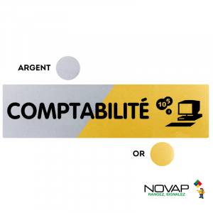 Plaquette comptabilité 170x45 - Argent & Or - NOVAP