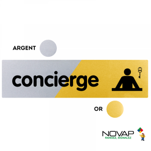 Plaquette Concierge 170x45 - Argent & Or - NOVAP