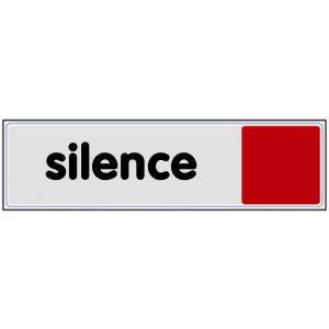 Plaquette de porte Silence - Plexiglas couleur 170x45mm - 4033556