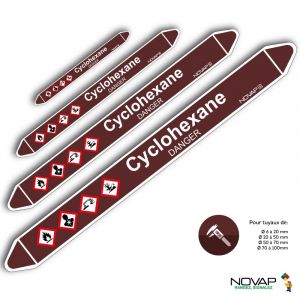 Marqueurs de tuyauterie - Cyclohexane - Novap