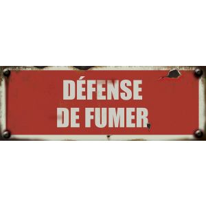 Panneau vintage Défense de fumer - Rigide 330x120mm - 4019352