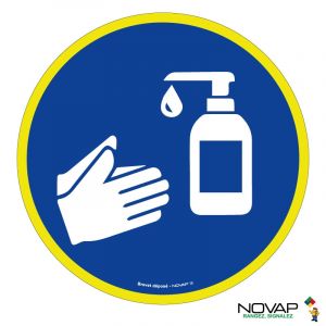 Panneau Lavage des mains avec gel hydroalcoolique - haute visibilité - Novap