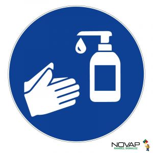 Panneau Laver les mains avec du gel hydroalcoolique - Novap