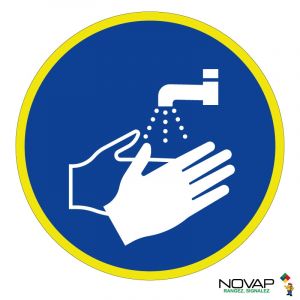 Panneau Lavage des mains obligatoire - haute visibilité - Novap
