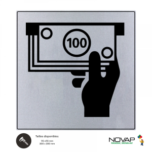 Plaquette distributeur de billets - ISO 7001 - NOVAP