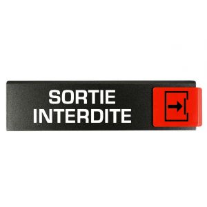 Plaquette de porte Sortie interdite - Europe design 175x45mm - 4260716