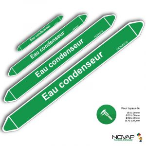 Marqueurs de tuyauterie - Eau condenseur - Novap