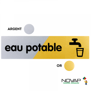 Plaquette eau potable 170x45 - Argent & Or - NOVAP