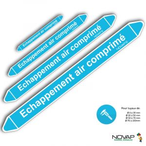 Marqueurs de tuyauterie - Échappement air comprimé - Novap