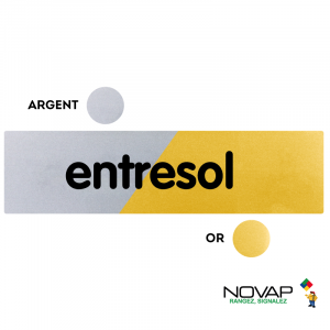 Plaquette Entresol 170x45 - Argent & Or - NOVAP