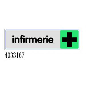 Plaquette de porte Infirmerie - Plexiglas couleur 170x45mm - 4033167