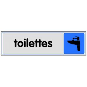 Plaquette de porte Toilettes - Plexiglas couleur 170x45mm - 4034836