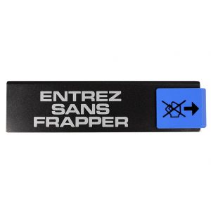 Plaquette de porte Entrez sans frapper - Europe design 175x45mm - 4260228