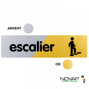 Plaquette Escalier 170x45 - Argent & Or - NOVAP