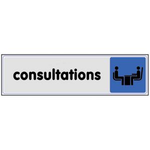 Plaquette de porte Consultations - Plexiglas couleur 170x45mm - 4032757