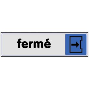 Plaquette de porte Fermé - Plexiglas couleur 170x45mm - 4033082