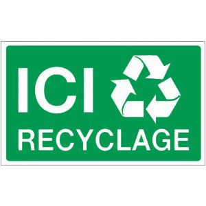 Panneau Ici recyclage - Rigide 330x200mm - 4161082